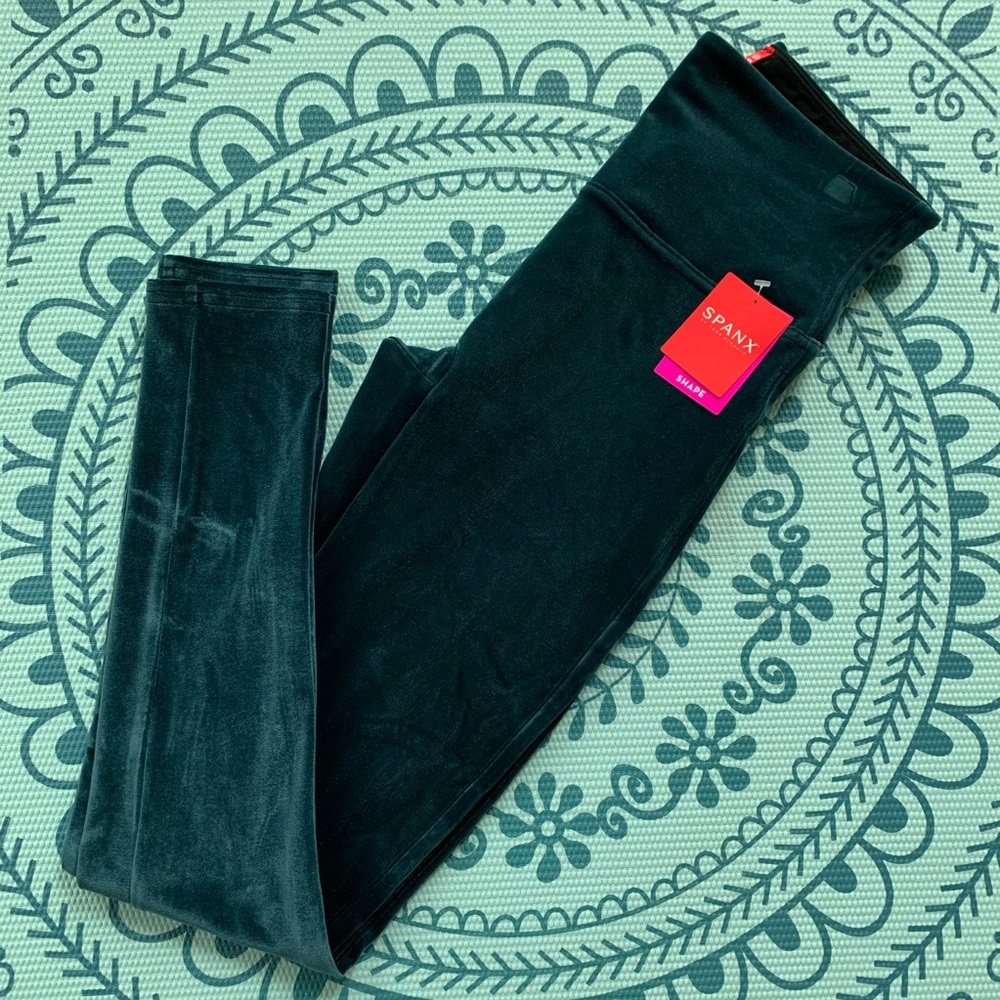 Spanx Teal Velvet Leggings